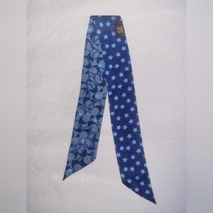 Coach Y2K Blue Star Silk Skinny Scarf